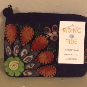 Rising TIde purple felted wool small bag NWT.